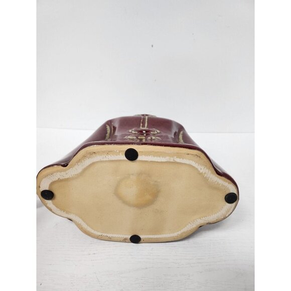 Vintage Japanese Asian Jacket Large Ceramic Figural Vase Red Mid Century Modern - Picture 10 of 12